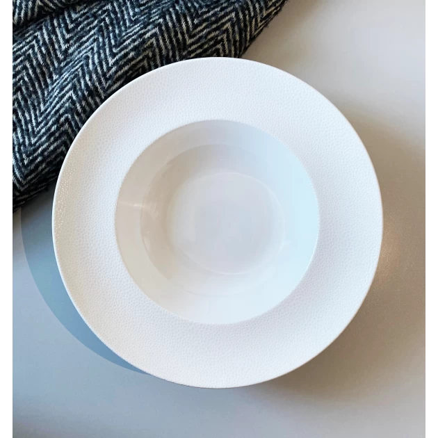 Assiette à Pâtes Galuchat En Porcelaine Blanche 27 Cm 4 Assiette à Pâtes Galuchat En Porcelaine Blanche 27 Cm – Image 2