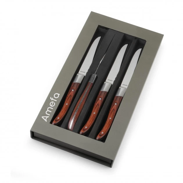 Coffret 4 Couteaux Steak Royal Steak Bois 22,5 Cm Amefa 5 Coffret 4 Couteaux Steak Royal Steak Bois 22,5 Cm Amefa – Image 3