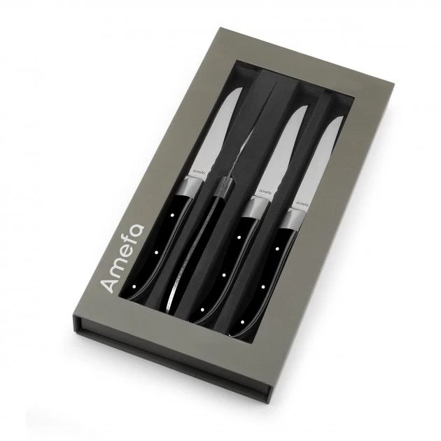 Coffret 4 Couteaux Steak Royal Steak Noir 22,5 Cm Amefa 5 Coffret 4 Couteaux Steak Royal Steak Noir 22,5 Cm Amefa – Image 3