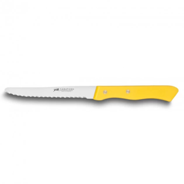 Couteau De Table Cranté 10,5 Cm Sabatier Jaune 2 Couteau De Table Cranté 10,5 Cm Sabatier Jaune